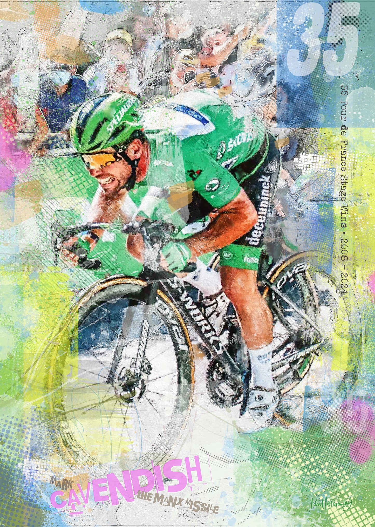 Mark Cavendish - Cycling Art Print - Option 3
