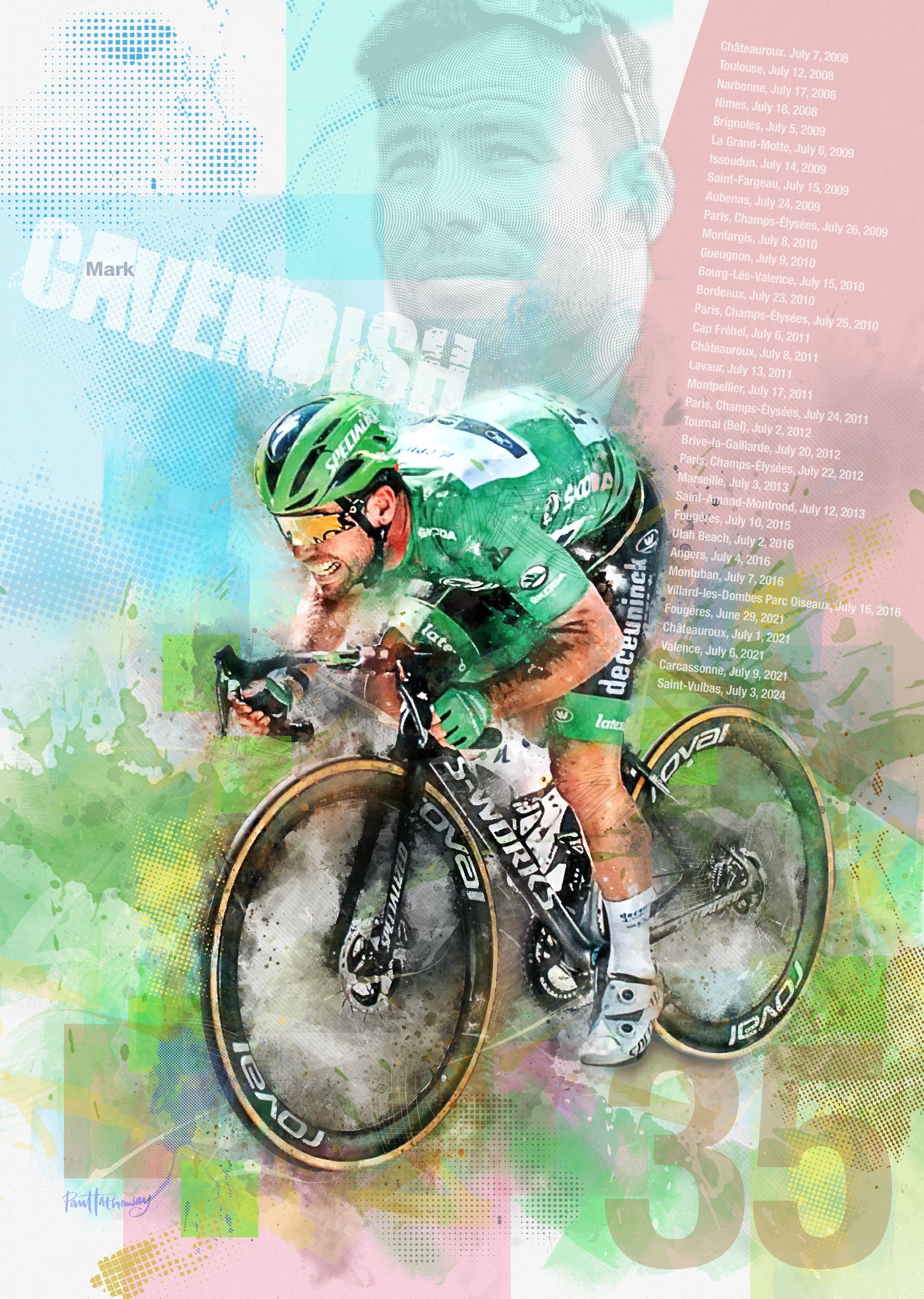 Mark Cavendish - Cycling Art Print - Option 4