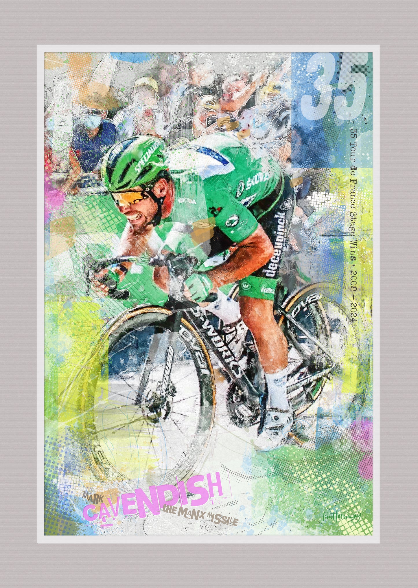 Mark Cavendish - Cycling Art Print - Option 3