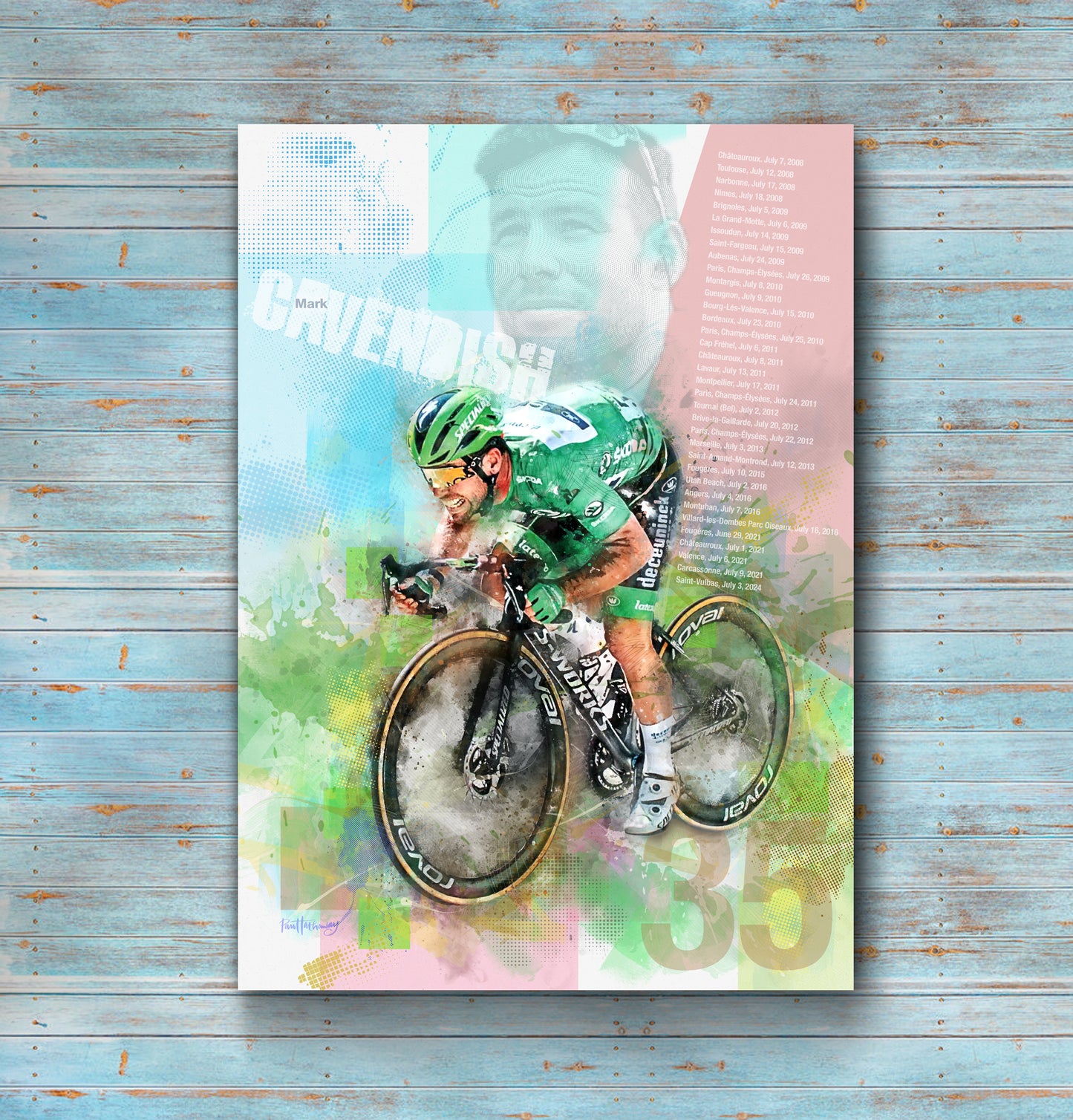 Mark Cavendish - Cycling Art Print - Option 4