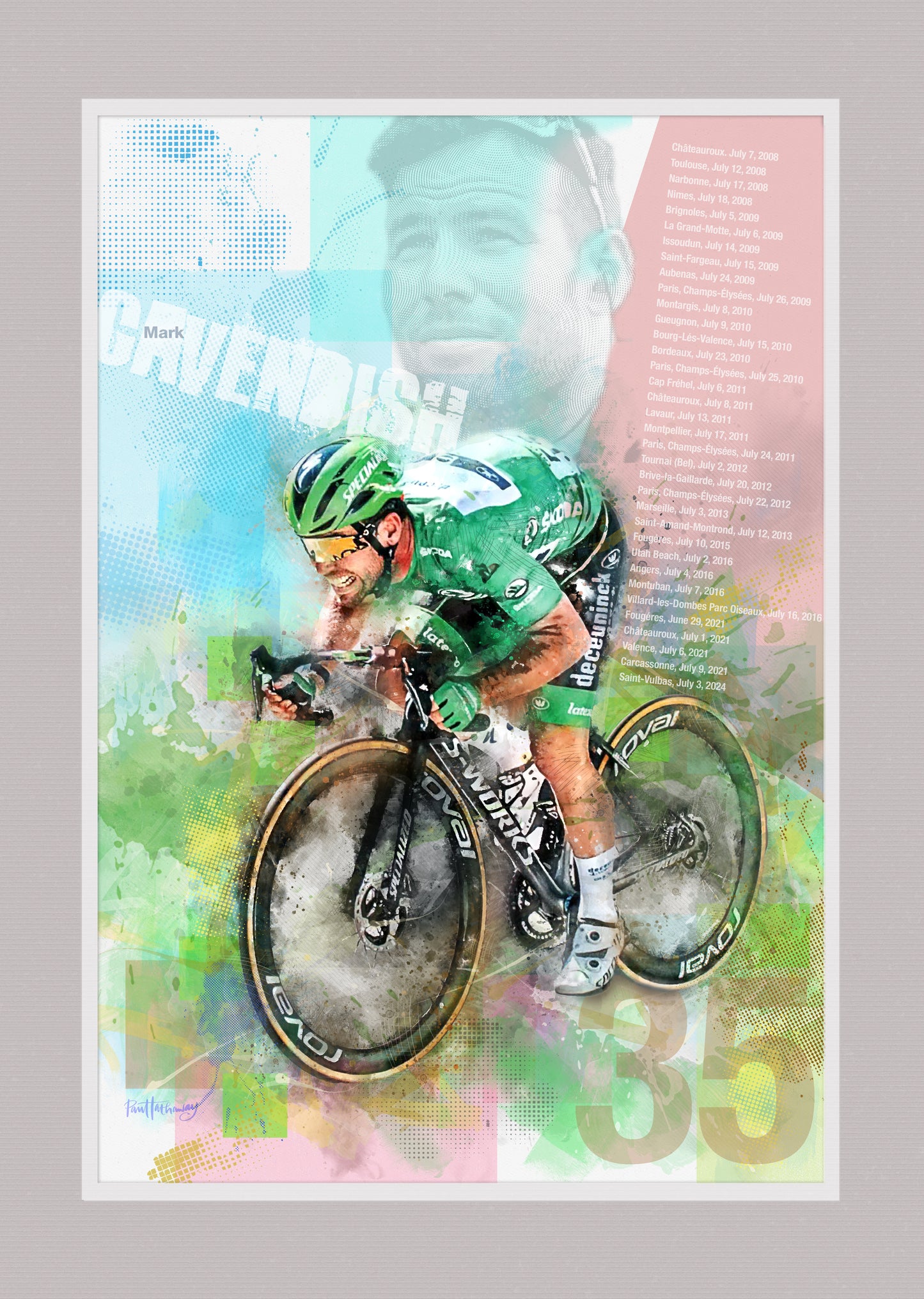 Mark Cavendish - Cycling Art Print - Option 4