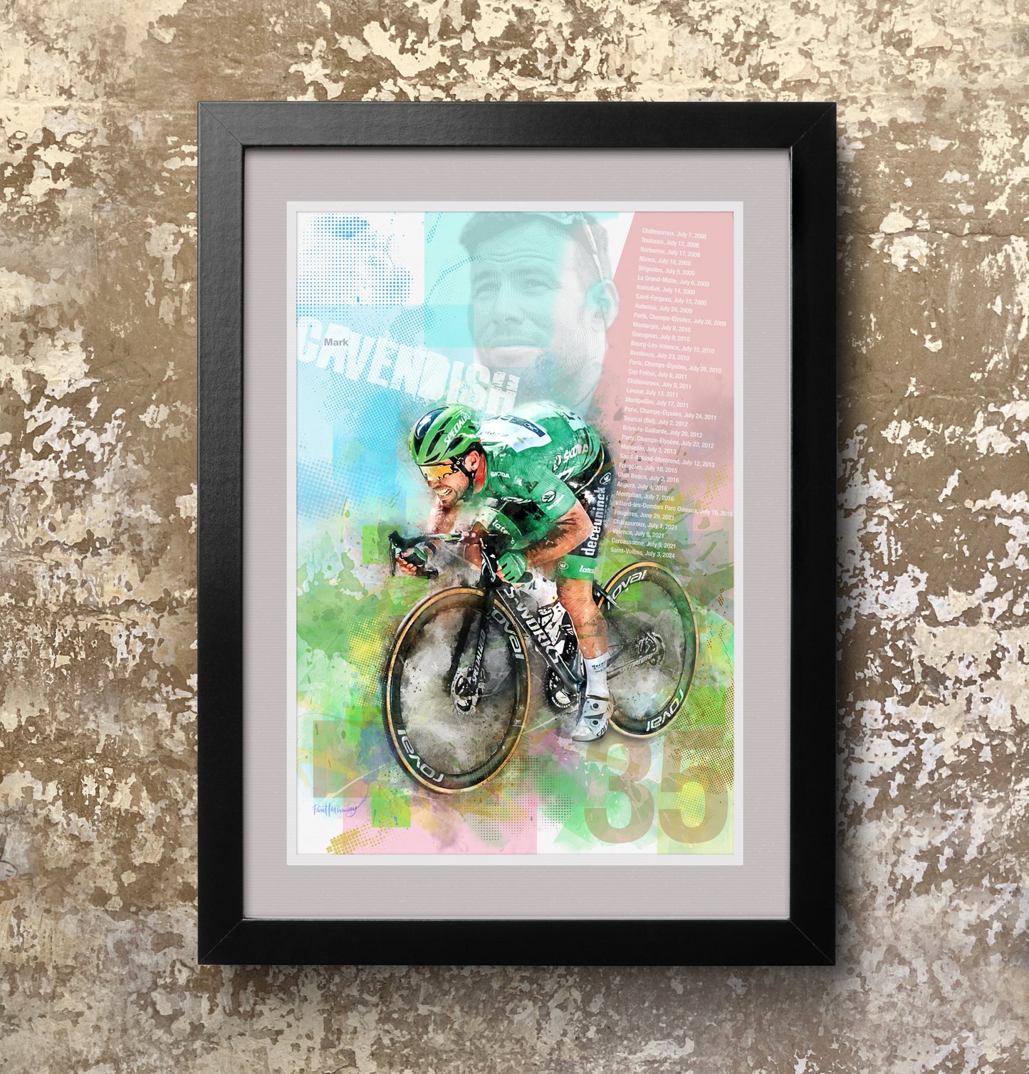 Mark Cavendish - Cycling Art Print - Option 4
