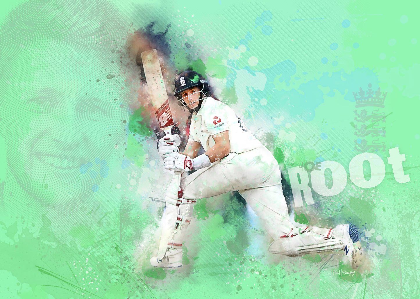 Joe Root - Cricket Art Print