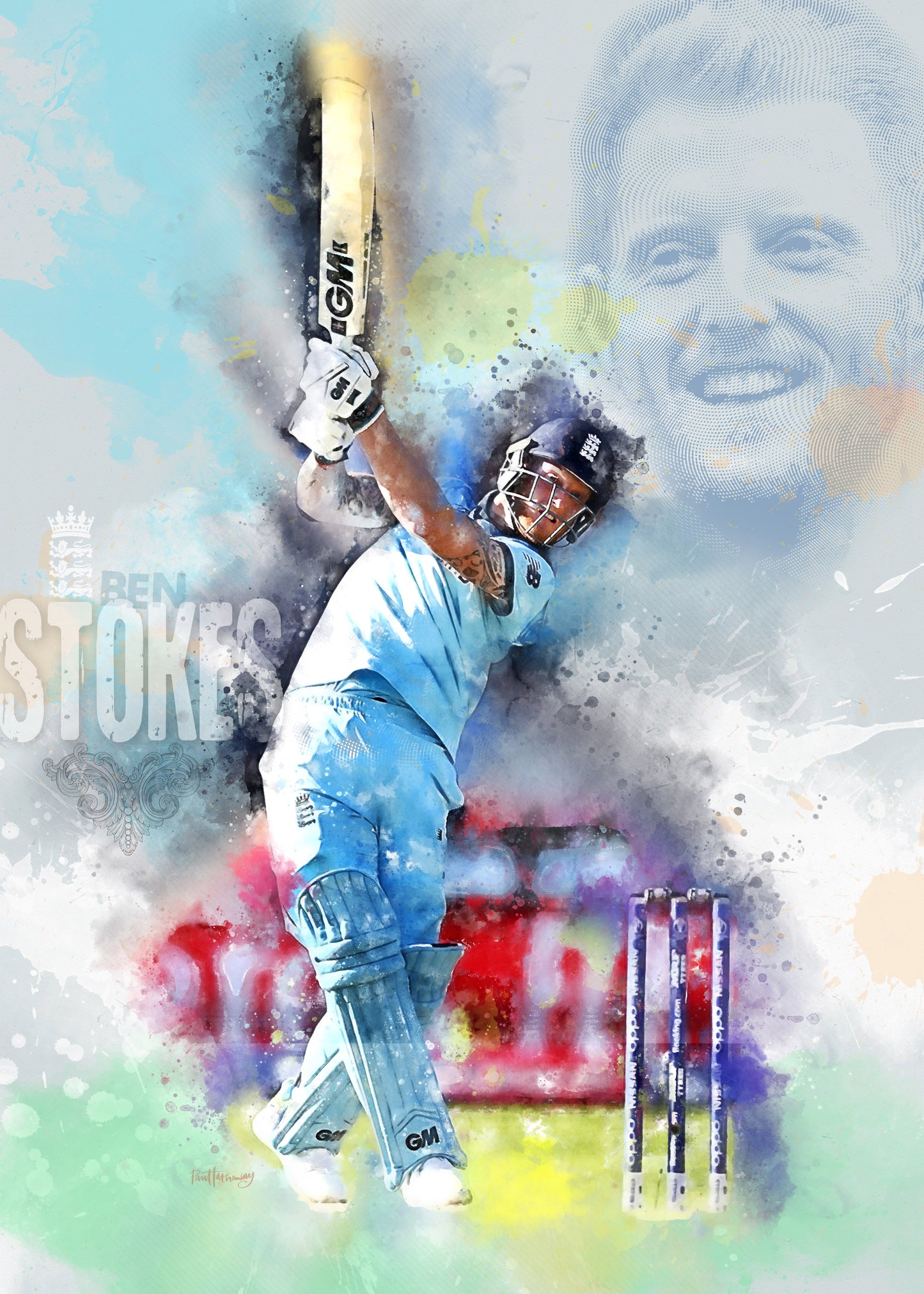 Ben Stokes - Cricket Art Print