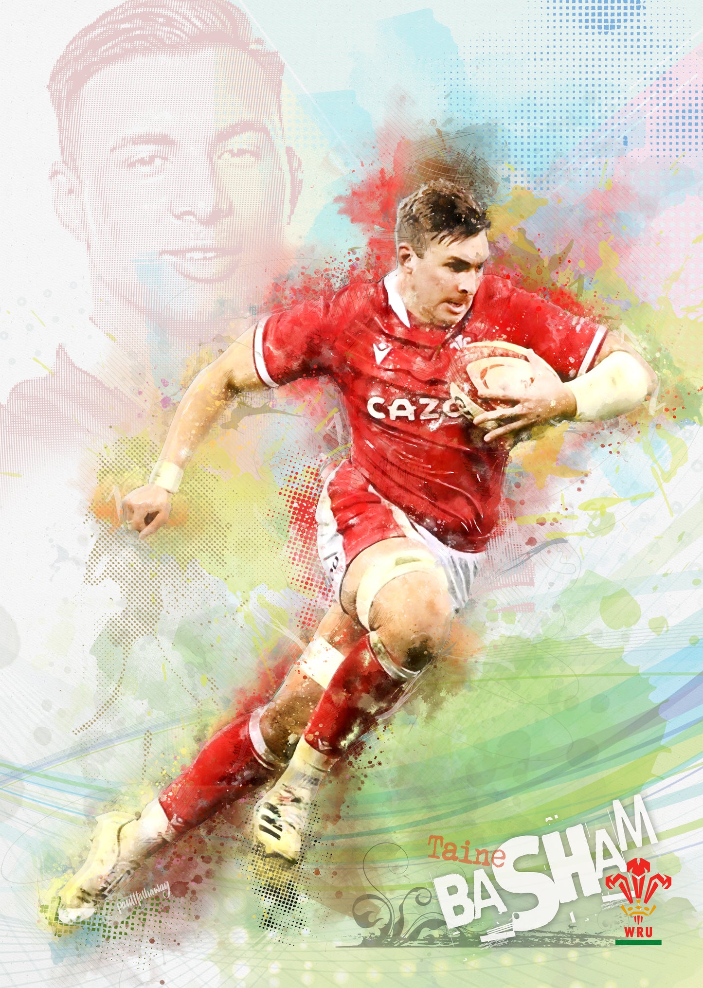 Taine Basham - Welsh Rugby Art Print