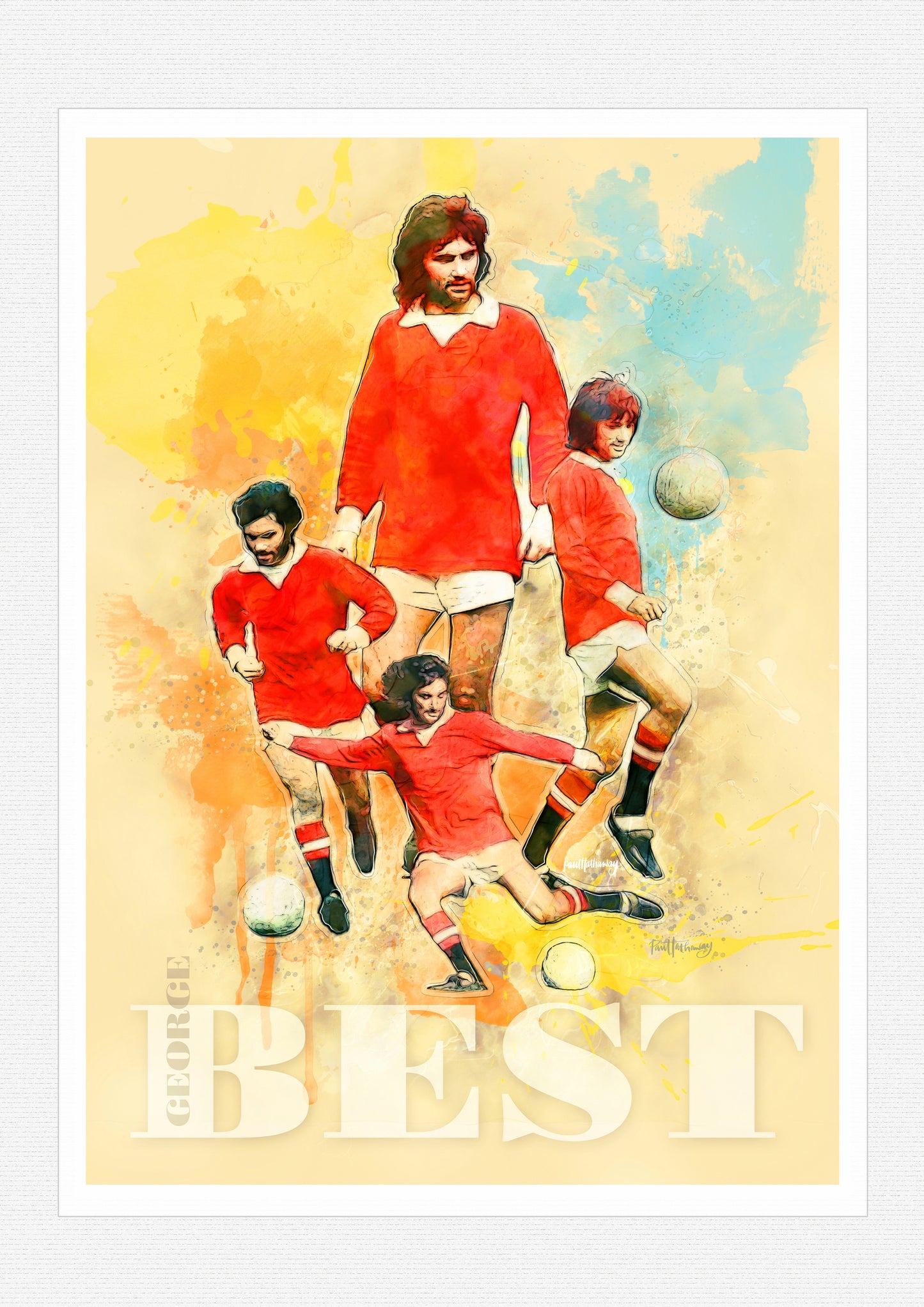 George Best, Man United - Football Art Print - Option 1