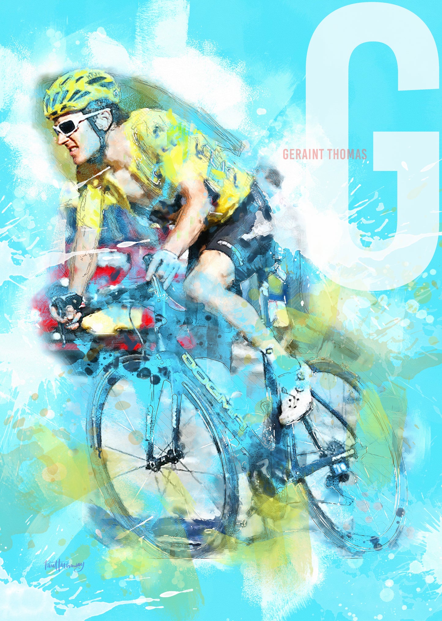 Geraint Thomas - Cycling Art Print - Option 1