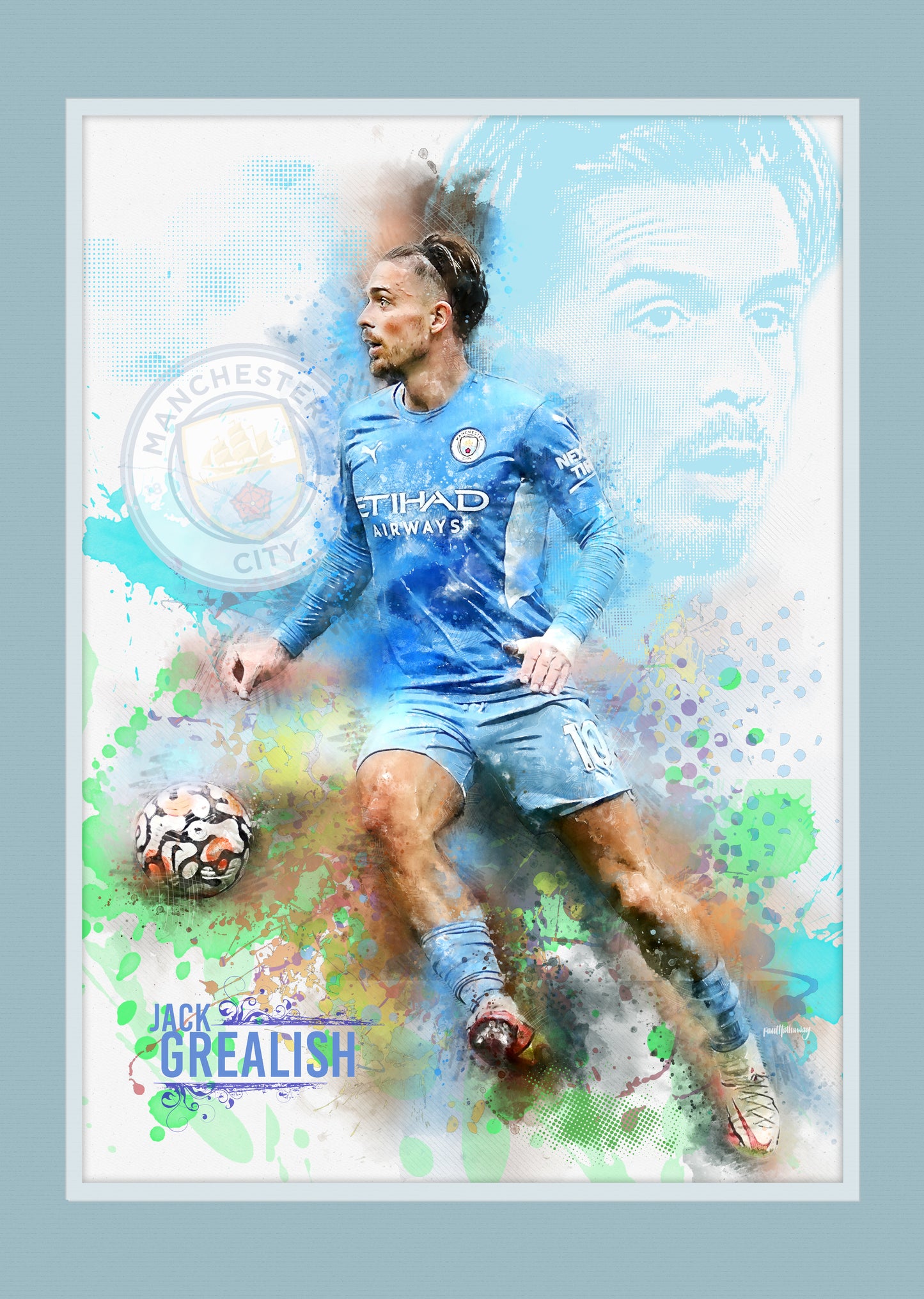 Jack Grealish, Manchester City - Football Art Print