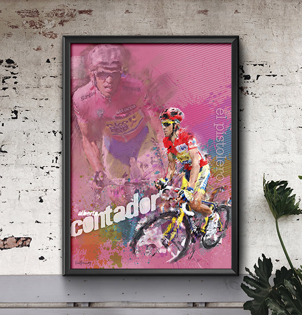 Alberto Contador - Cycling Art Print