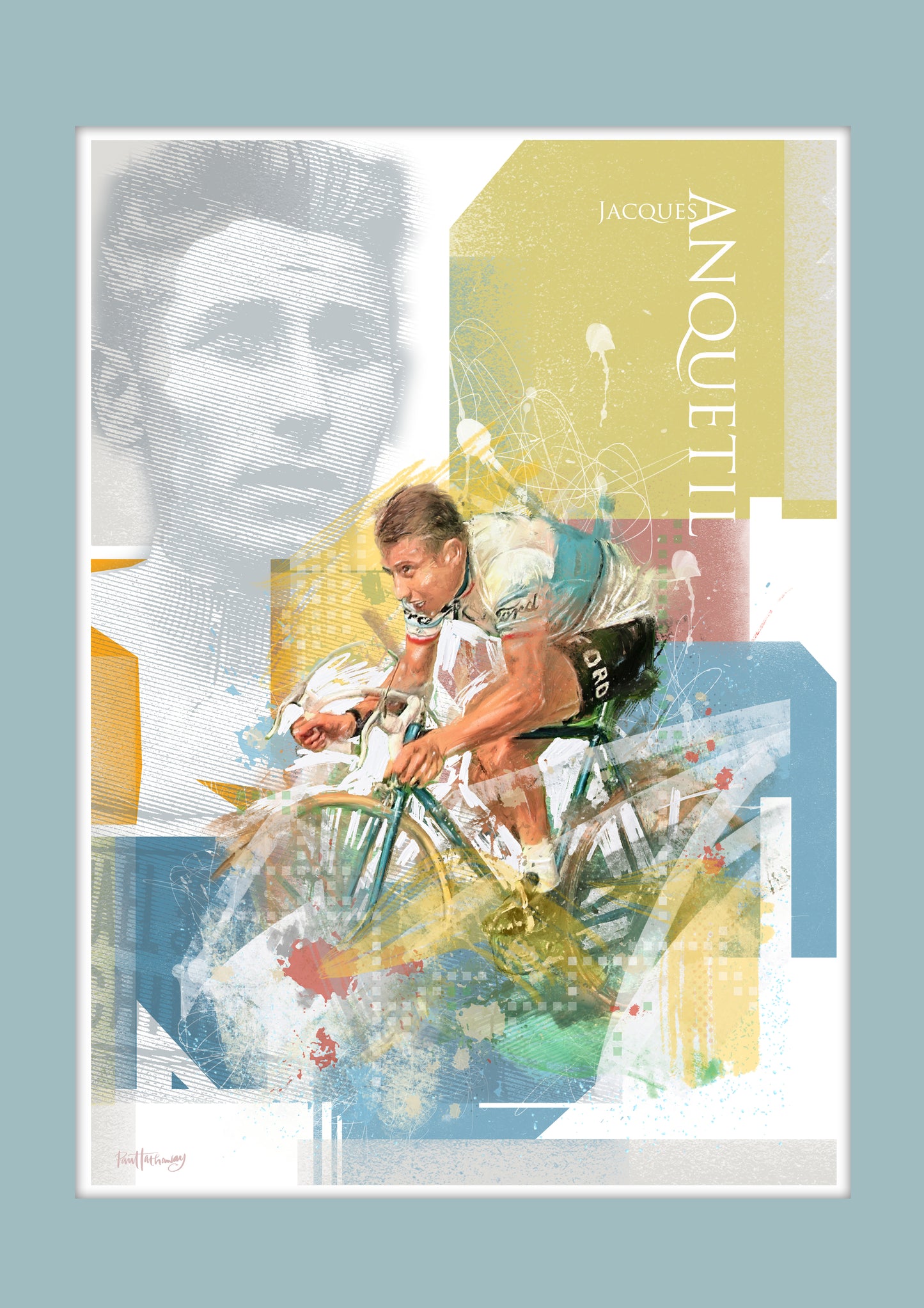 Jacques Anquetil - Cycling Art Print - Option 2