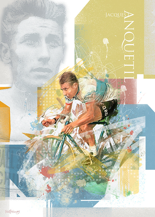 Jacques Anquetil - Cycling Art Print - Option 2