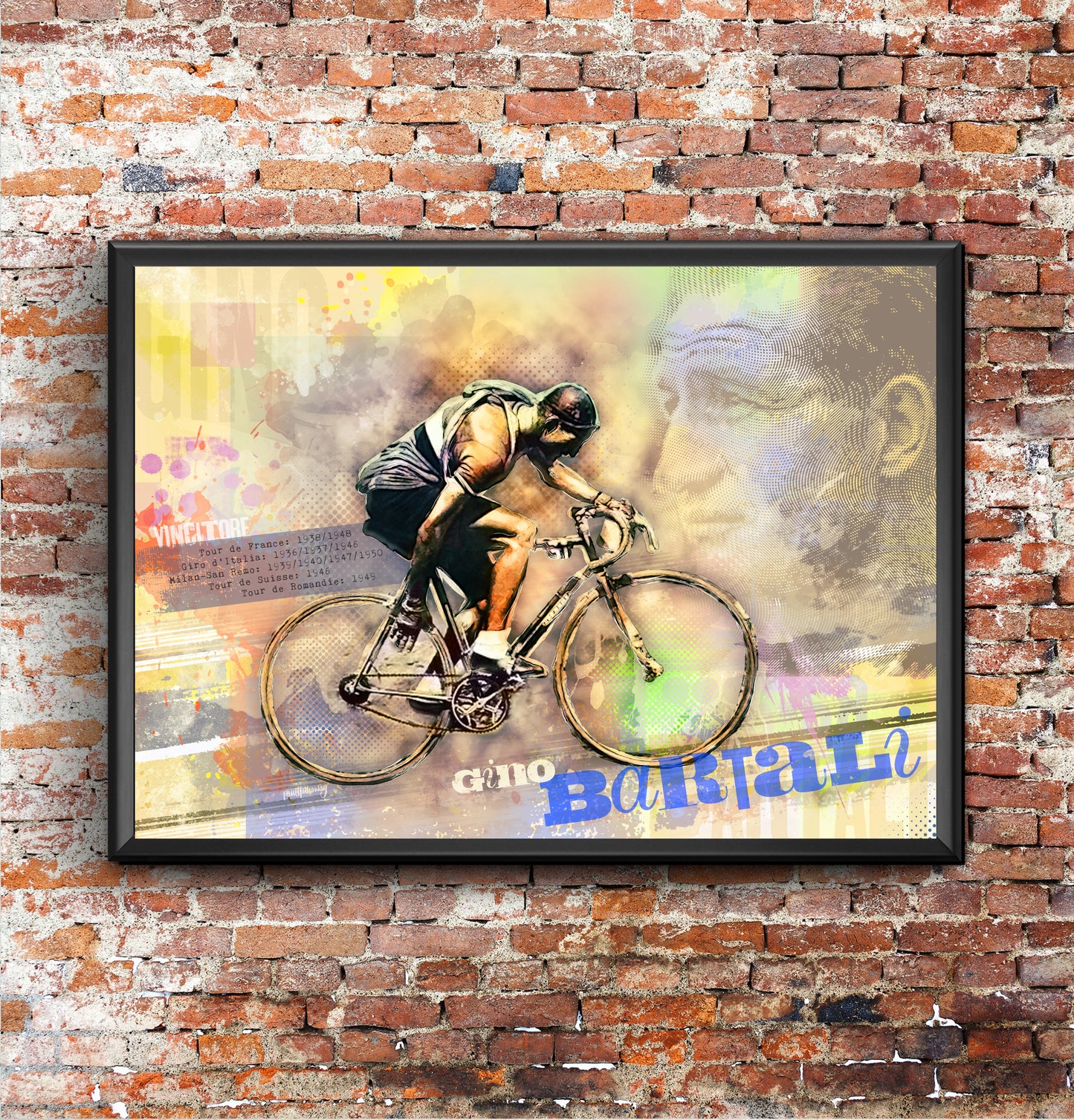 Gino Bartali - Cycling Art Print