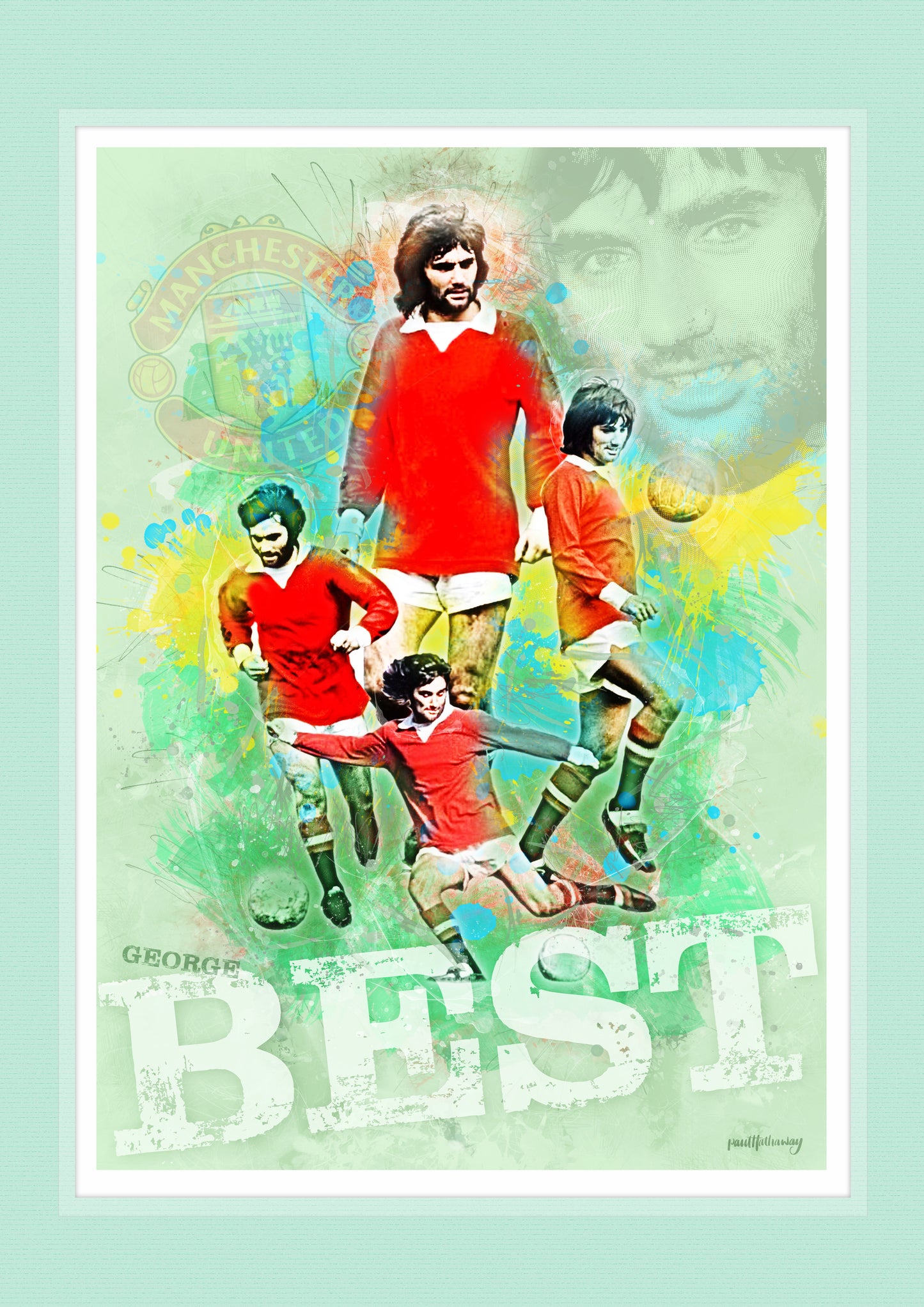 George Best, Man United - Football Art Print - Option 2