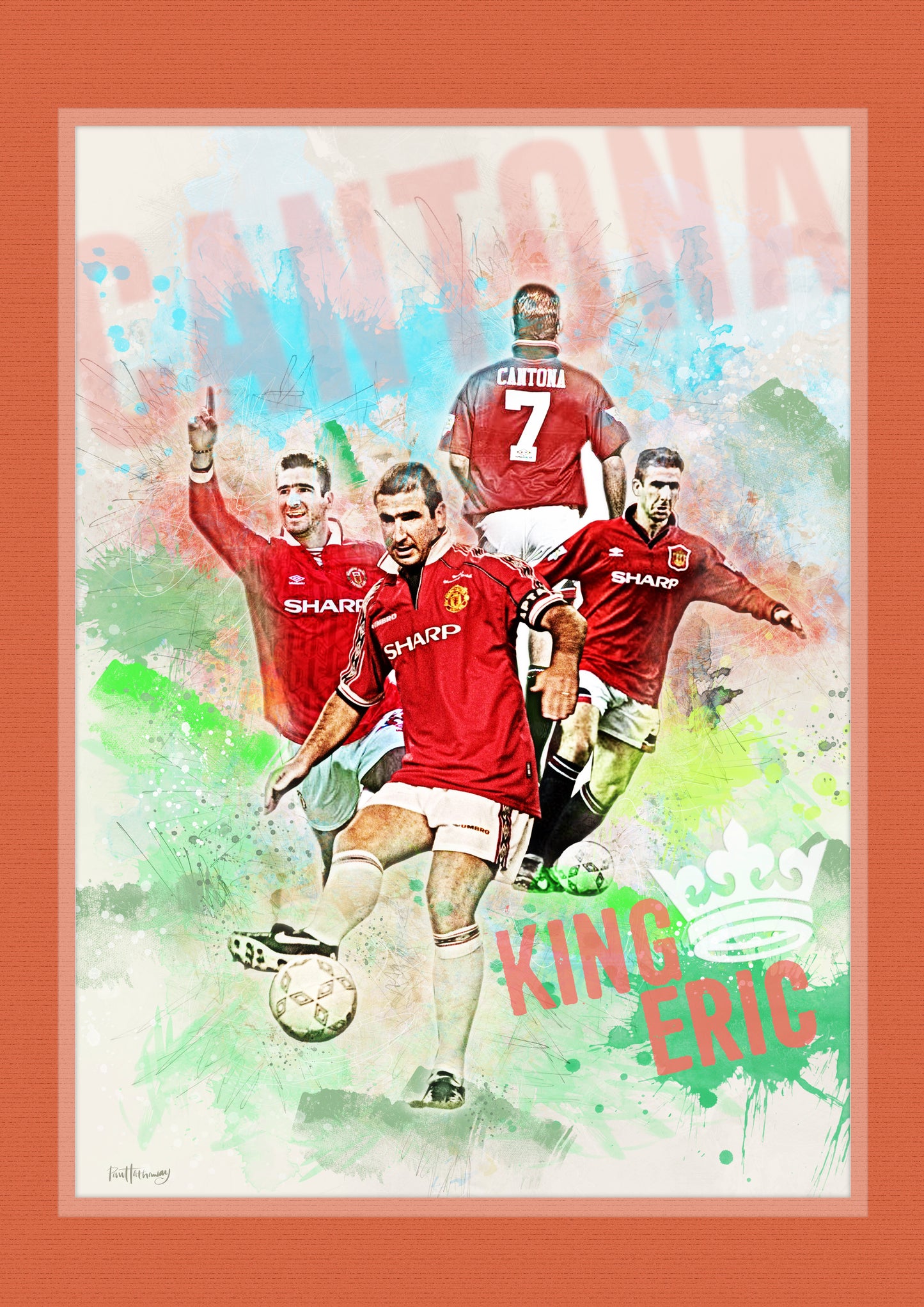 Eric Cantona, Manchester United - Football Art Print