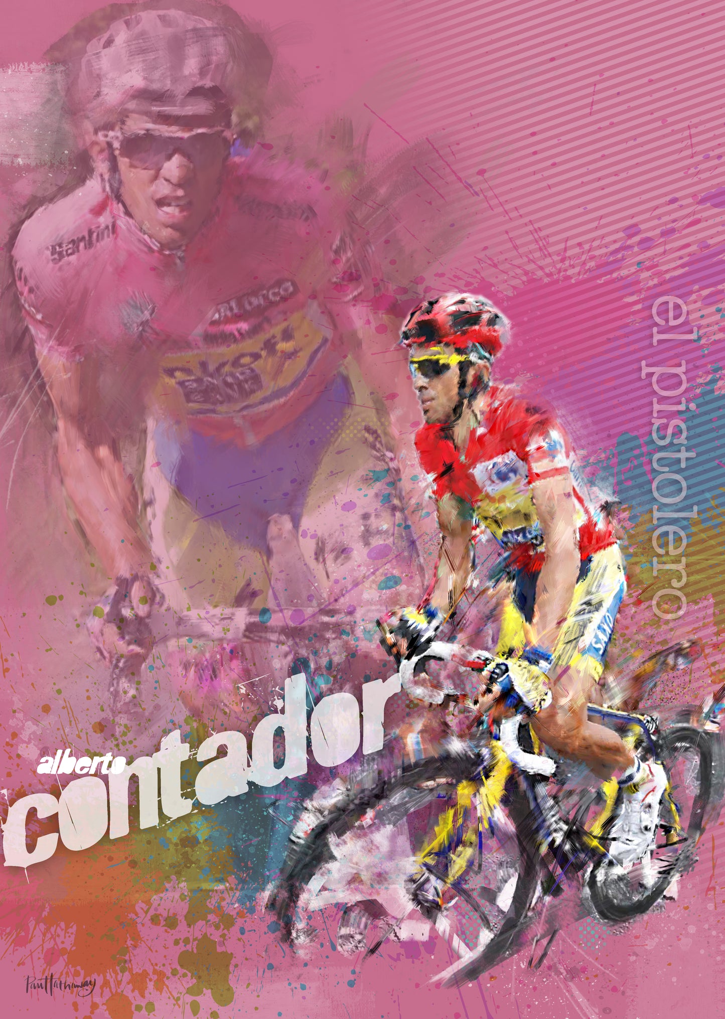 Alberto Contador - Cycling Art Print
