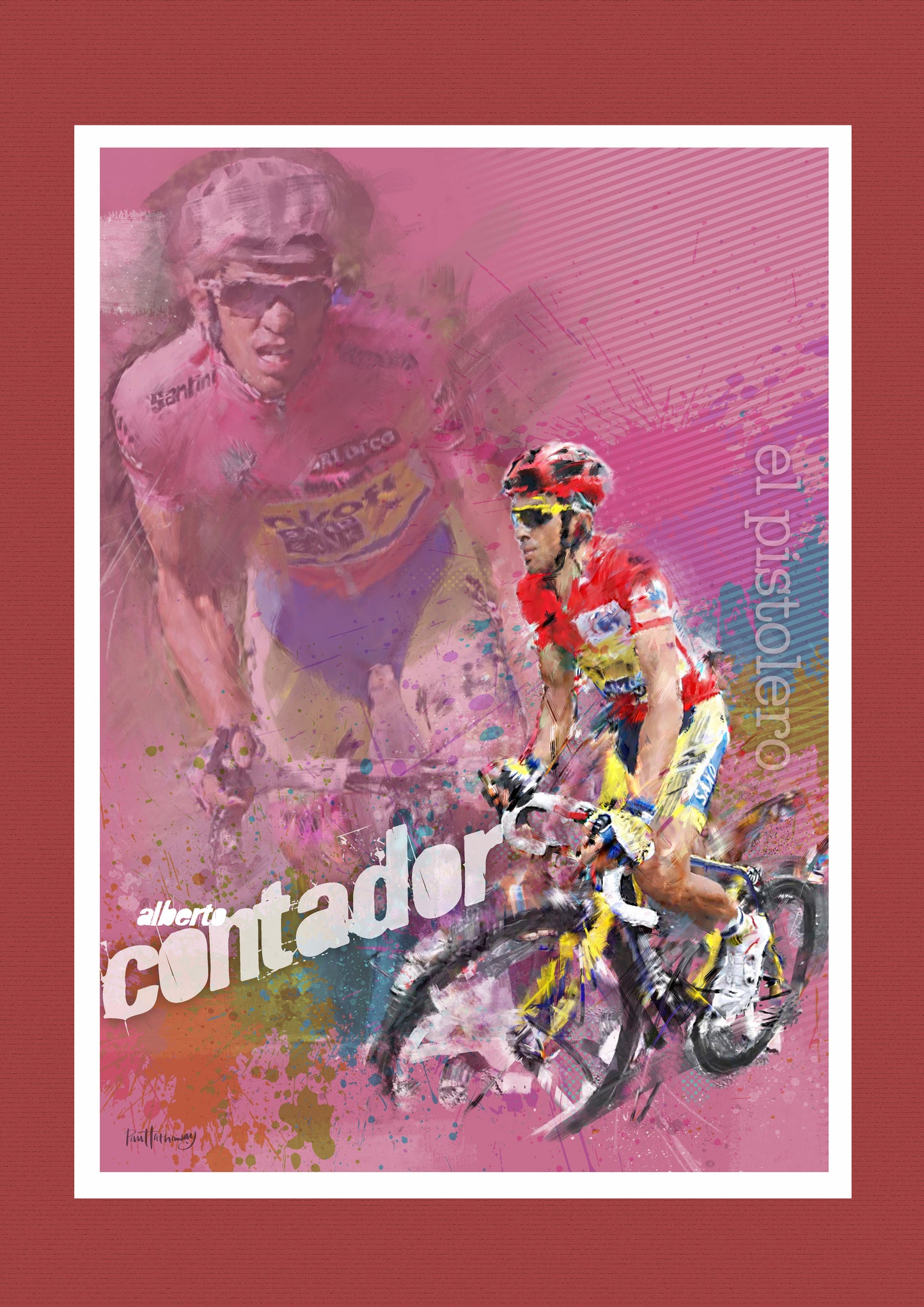 Alberto Contador - Cycling Art Print