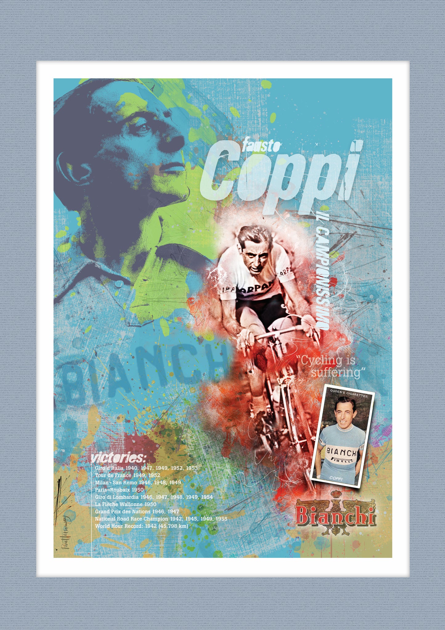 Fausto Coppi - Cycling Art Print