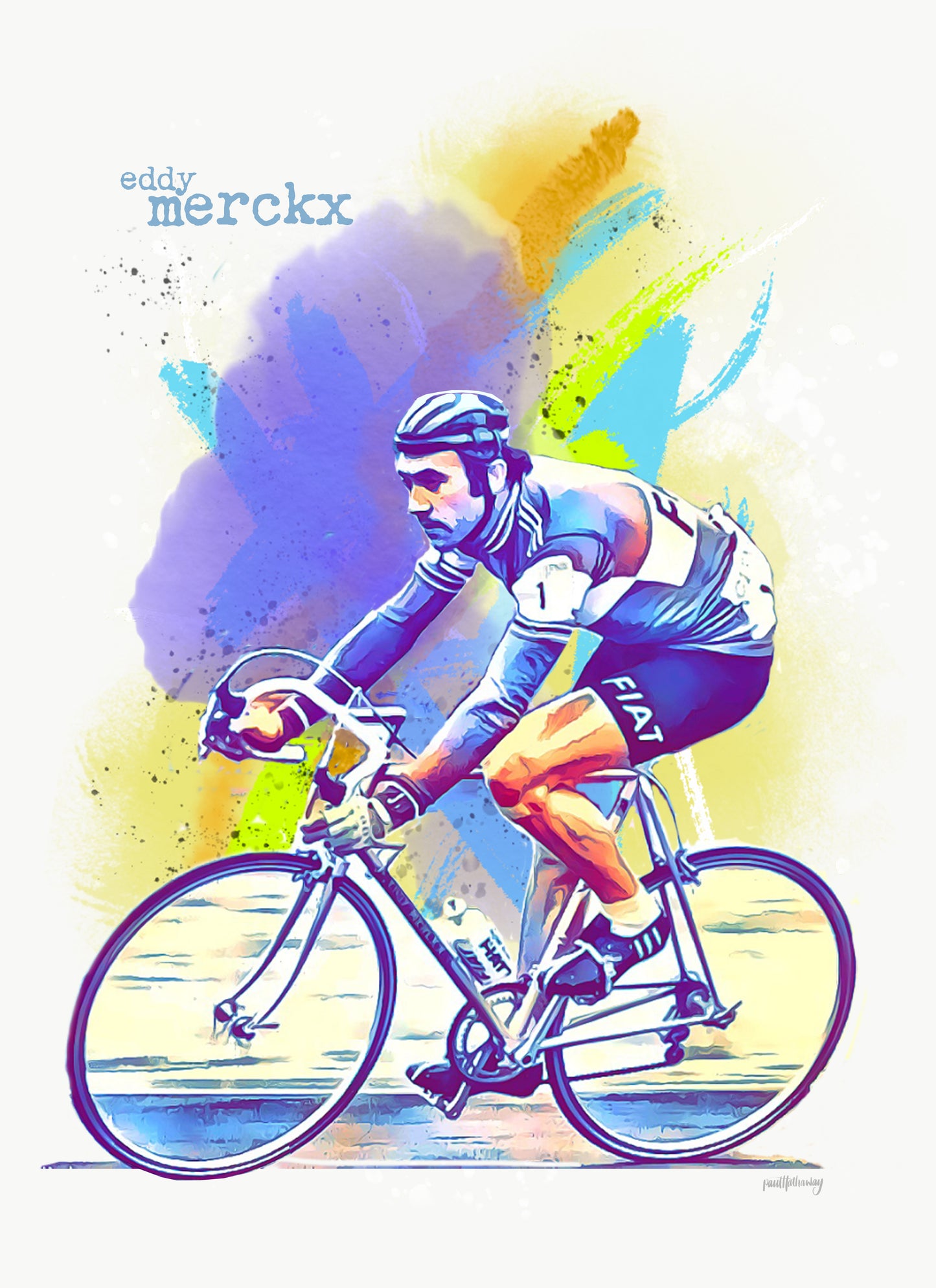 Eddy Merckx - Cycling Art Print - Option 1