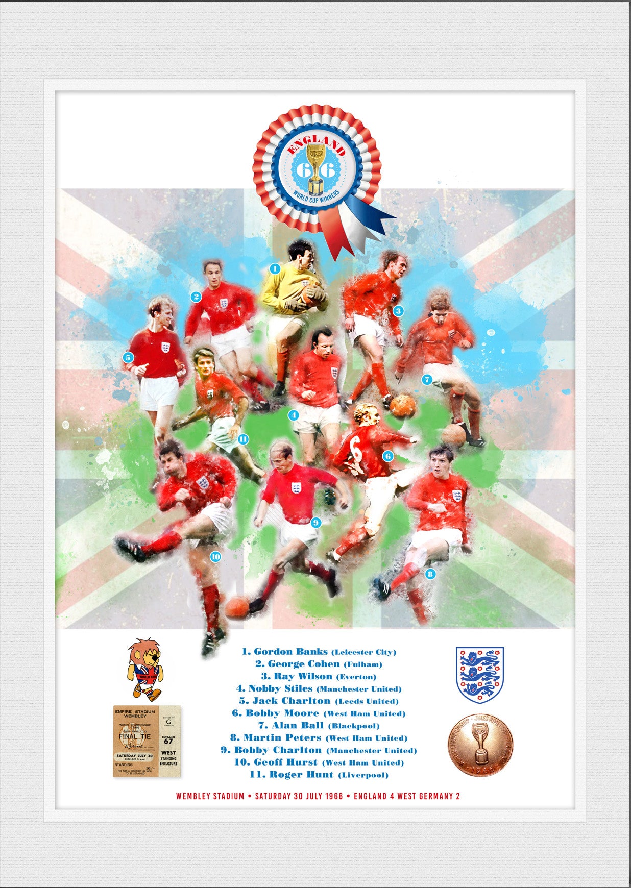 England 1966 World Cup Winners - Football Art Print