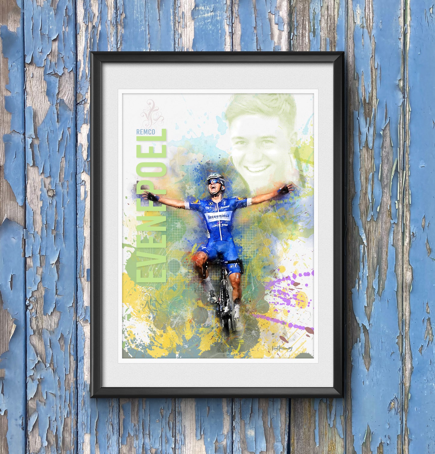 Remco Evenepoel - Cycling Art Print - Option 1