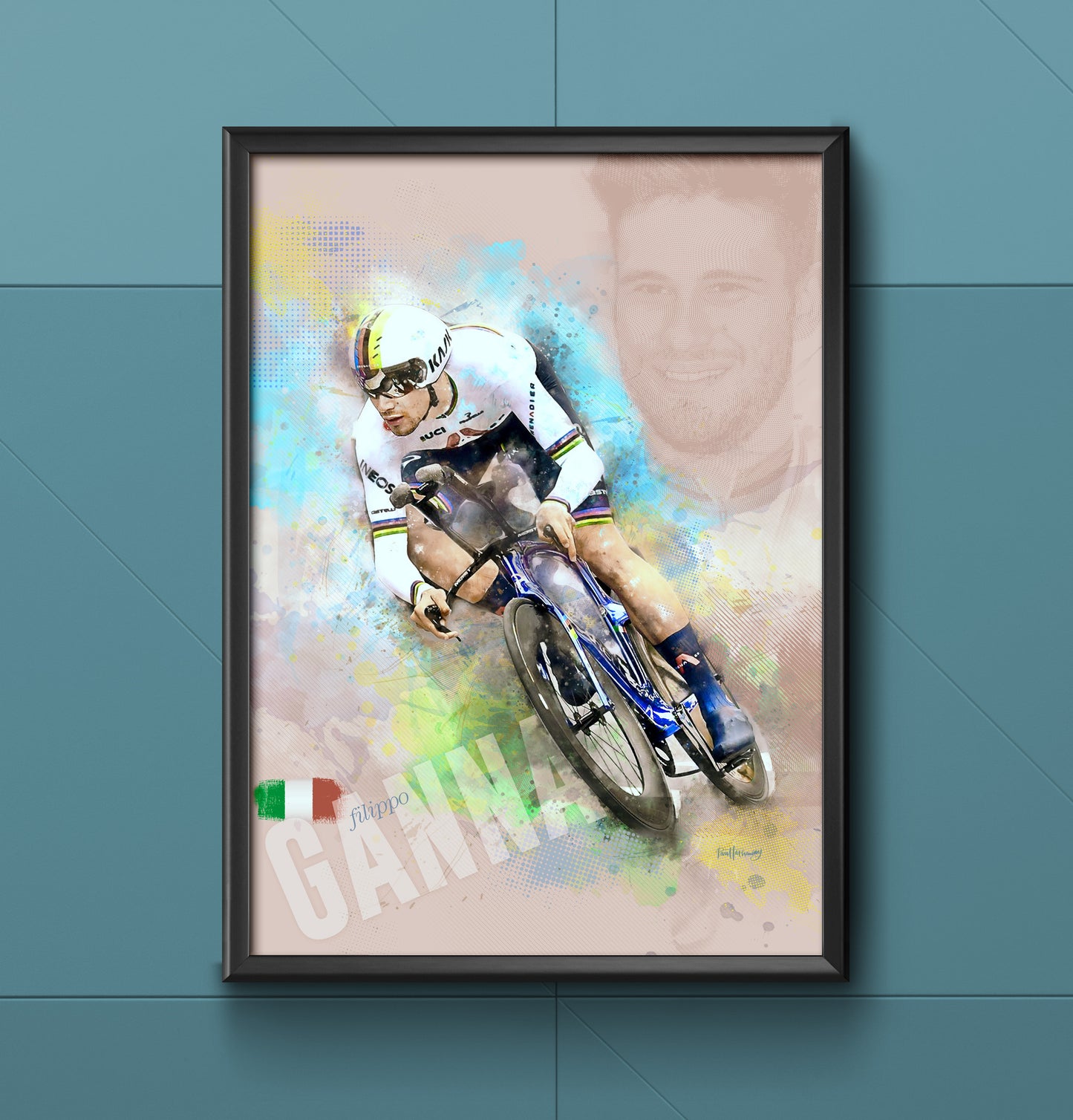 Filippo Ganna - Cycling Art Print - Option 2