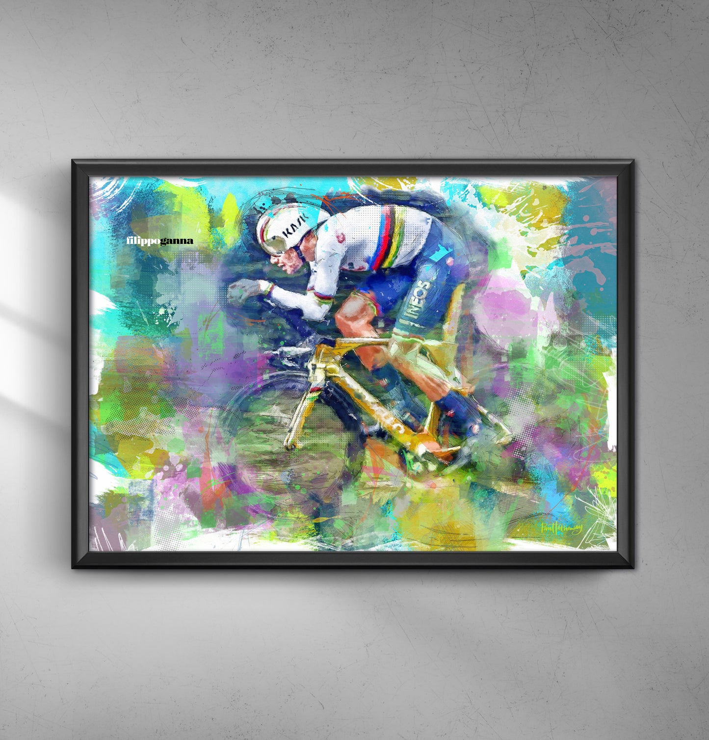 Filippo Ganna - Cycling Art Print - Option 1