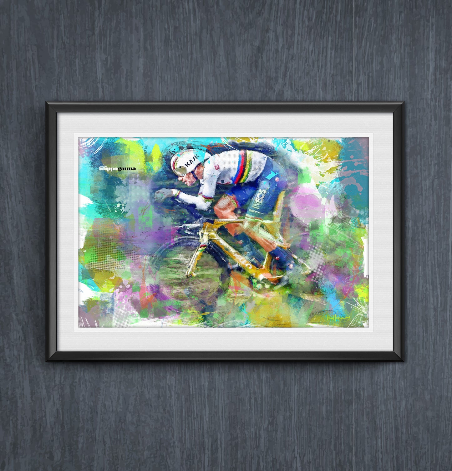 Filippo Ganna - Cycling Art Print - Option 1