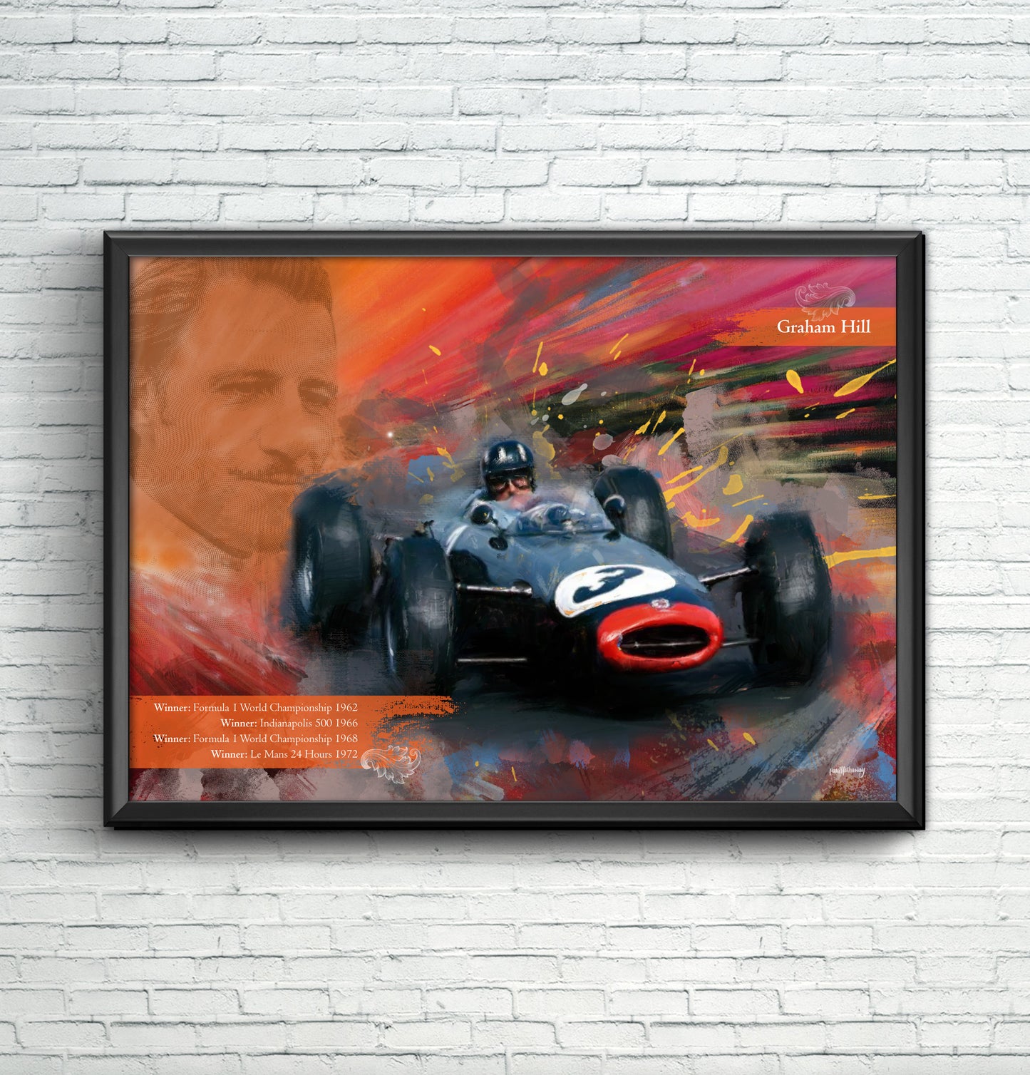 Graham Hill - Motor Racing Art Print - Option 2