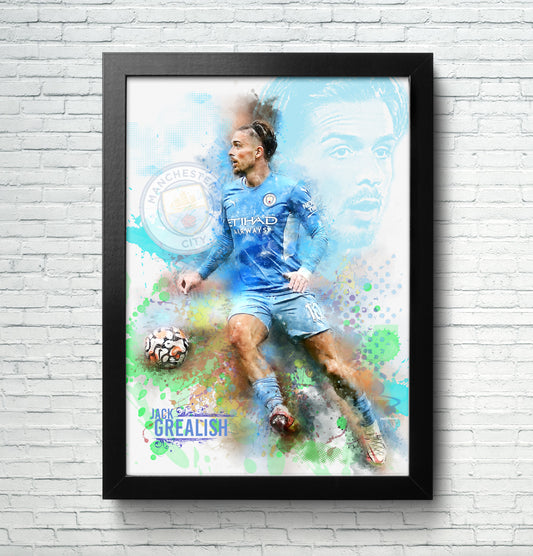 jack grealish, footbal art print