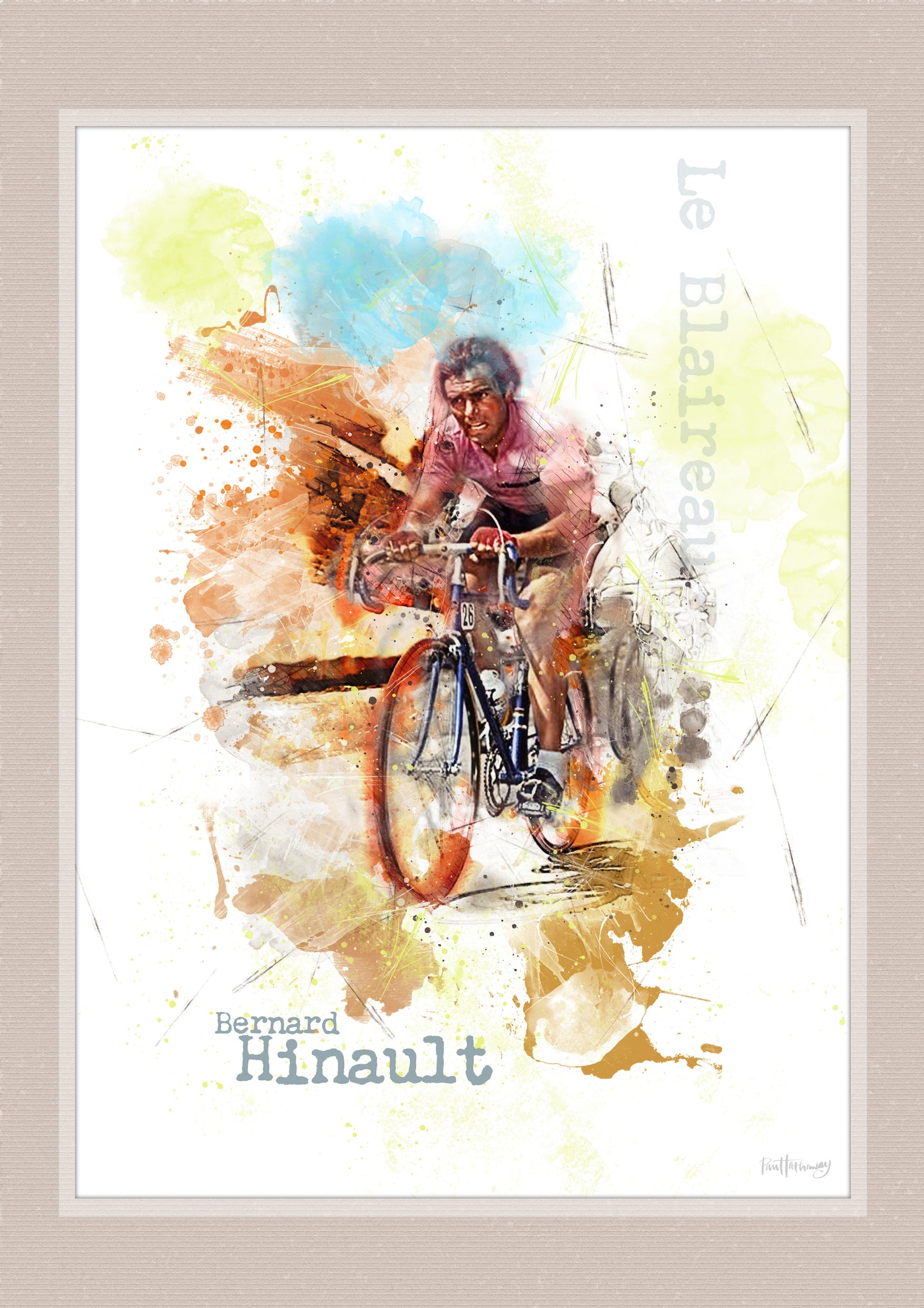 Bernard Hinault - Cycling Art Print - Option 1