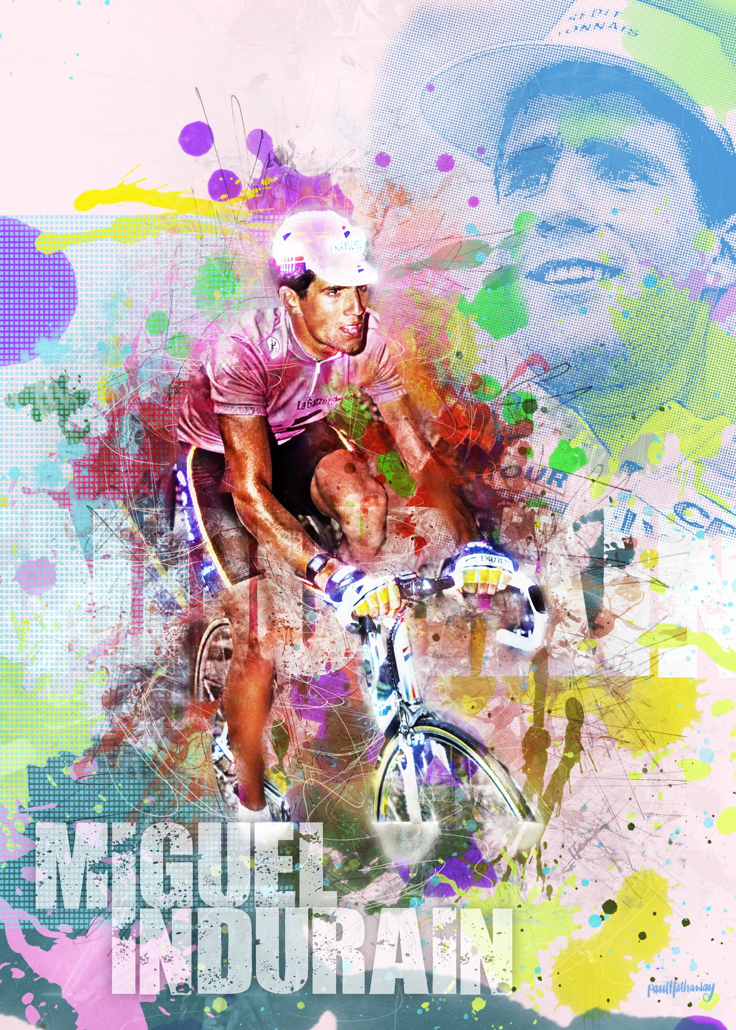 miguel indurain cycling poster