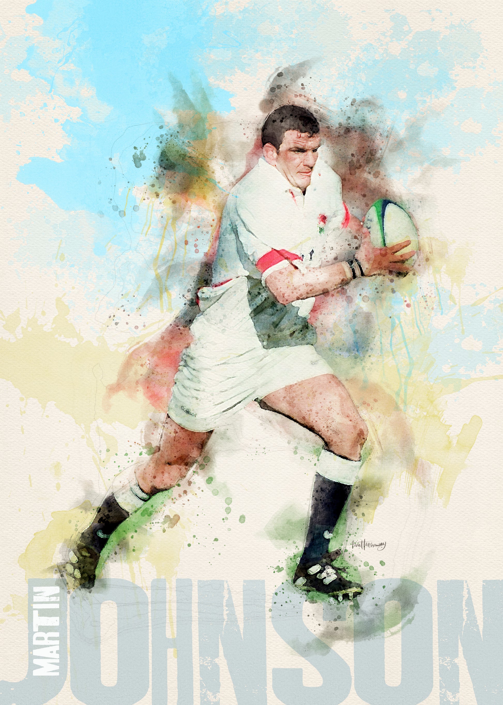 Martin Johnson rugby art print