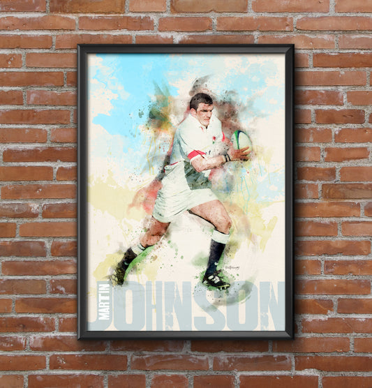 Martin Johnson - England Rugby Art Print