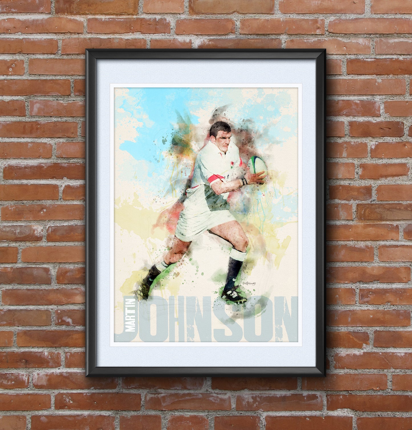 Martin Johnson - England Rugby Art Print