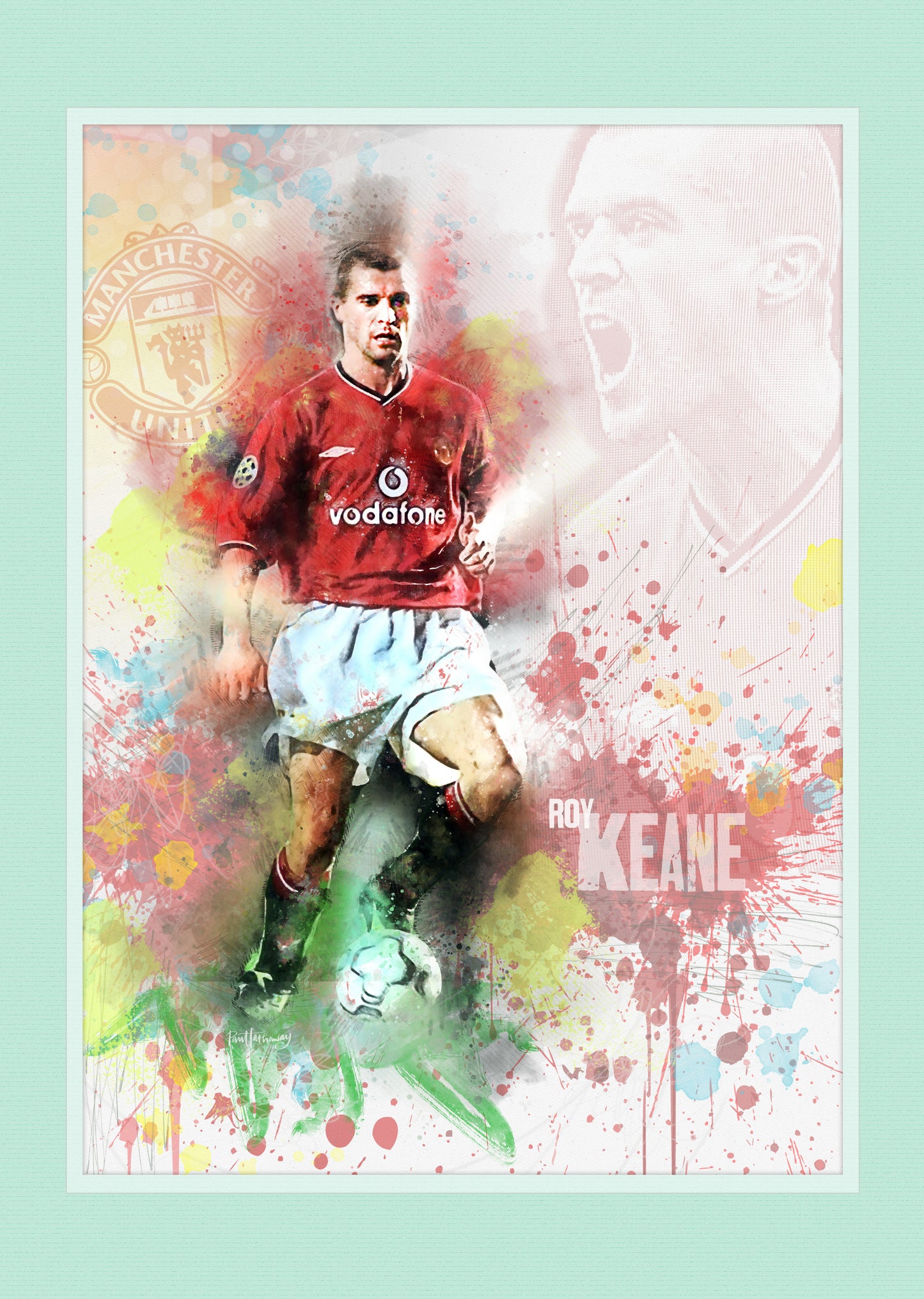 Roy Keane, Man United - Football Art Print
