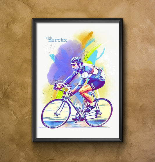 Eddy Merckx - Cycling Art Print - Option 1