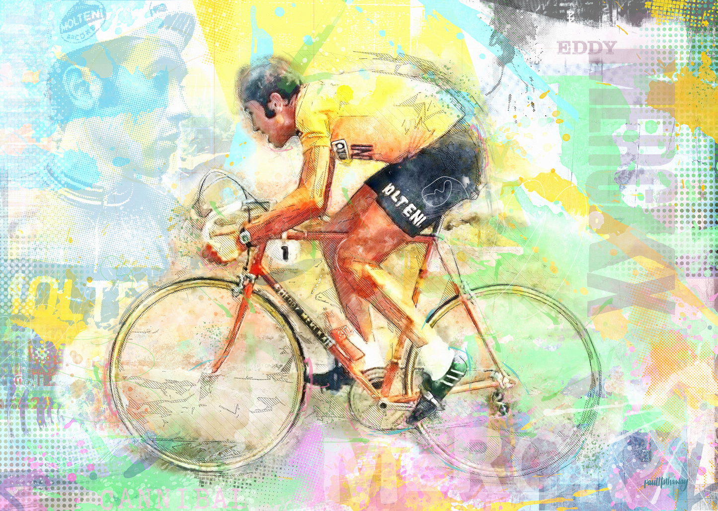 Eddy Merckx - Cycling Art Print - Option 6