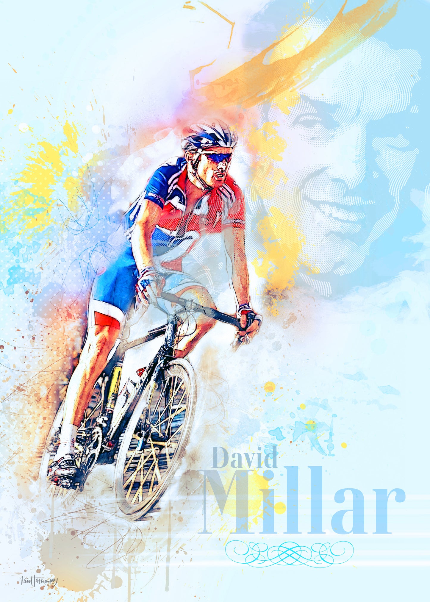 David Millar - Cycling Art Print