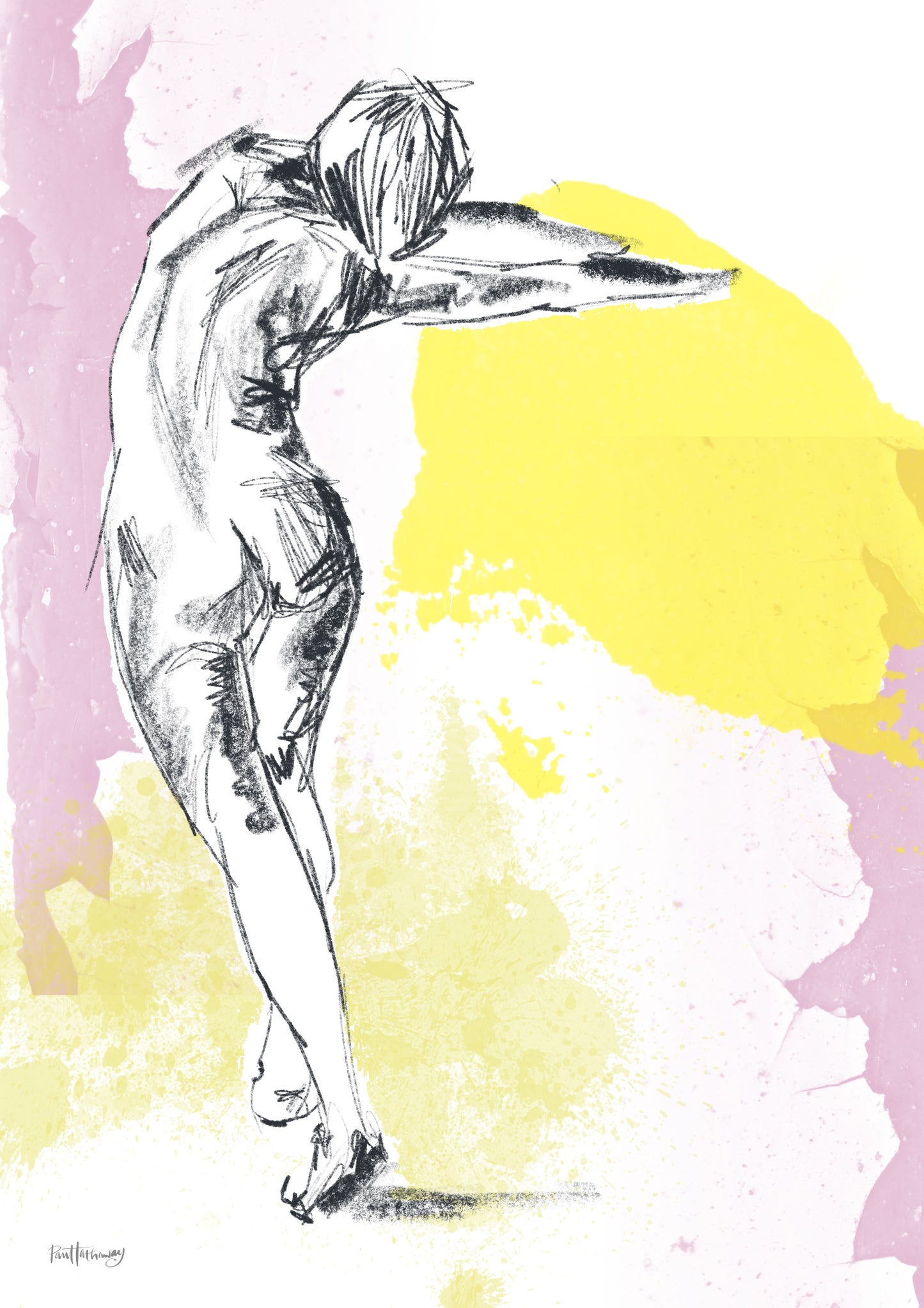 nude figure sketch art print