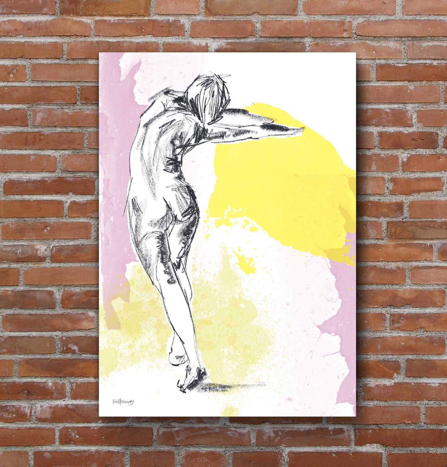 Figure study in charcoal - Modern Wall Art Print