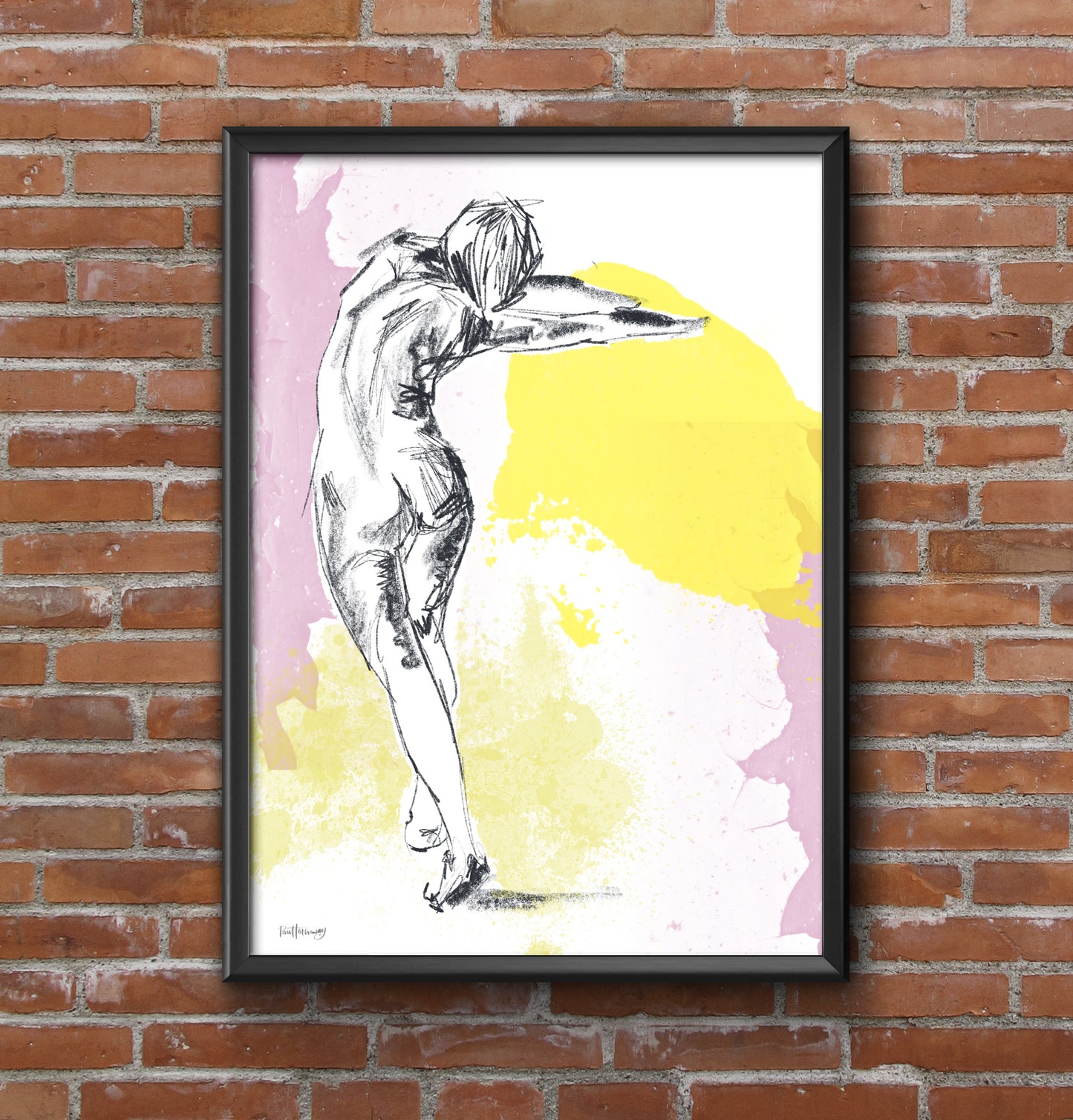 Figure study in charcoal - Modern Wall Art Print