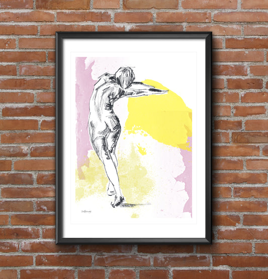 figure sketch wall art print
