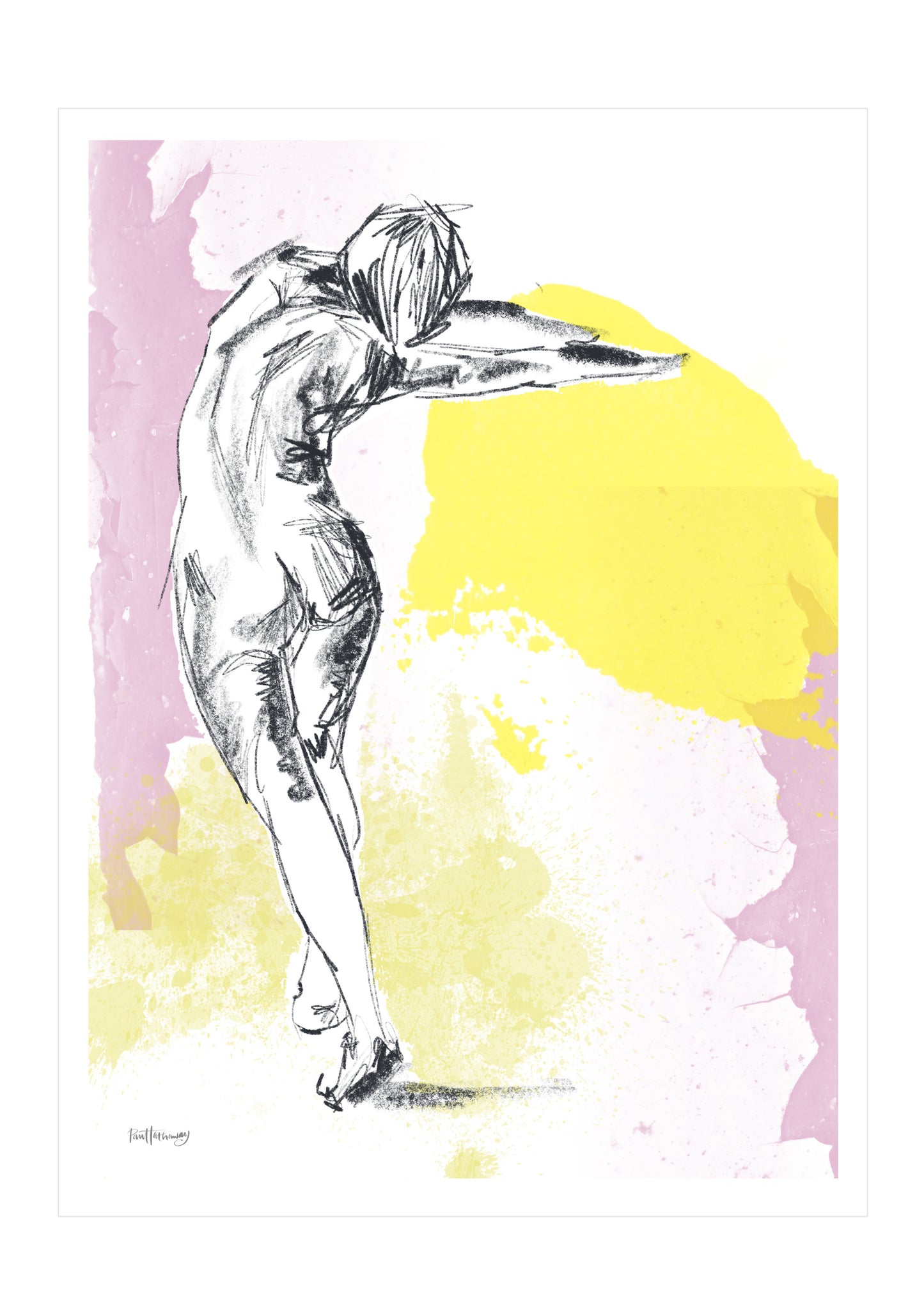 Figure study in charcoal - Modern Wall Art Print