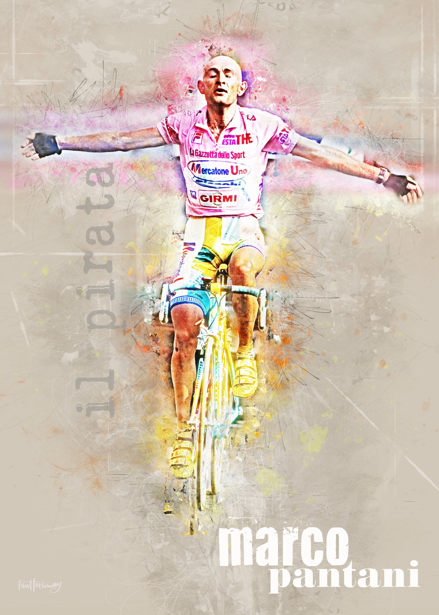 marco pantani, giro d'italia poster