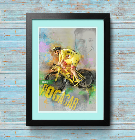 tadej pogacar cycling poster print