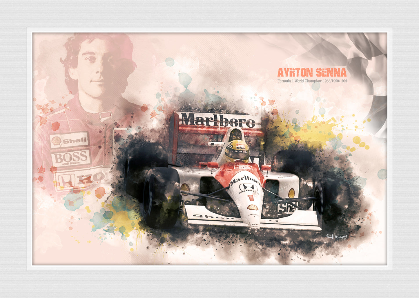 Ayrton Senna - Motor Racing Art Print - Option 1