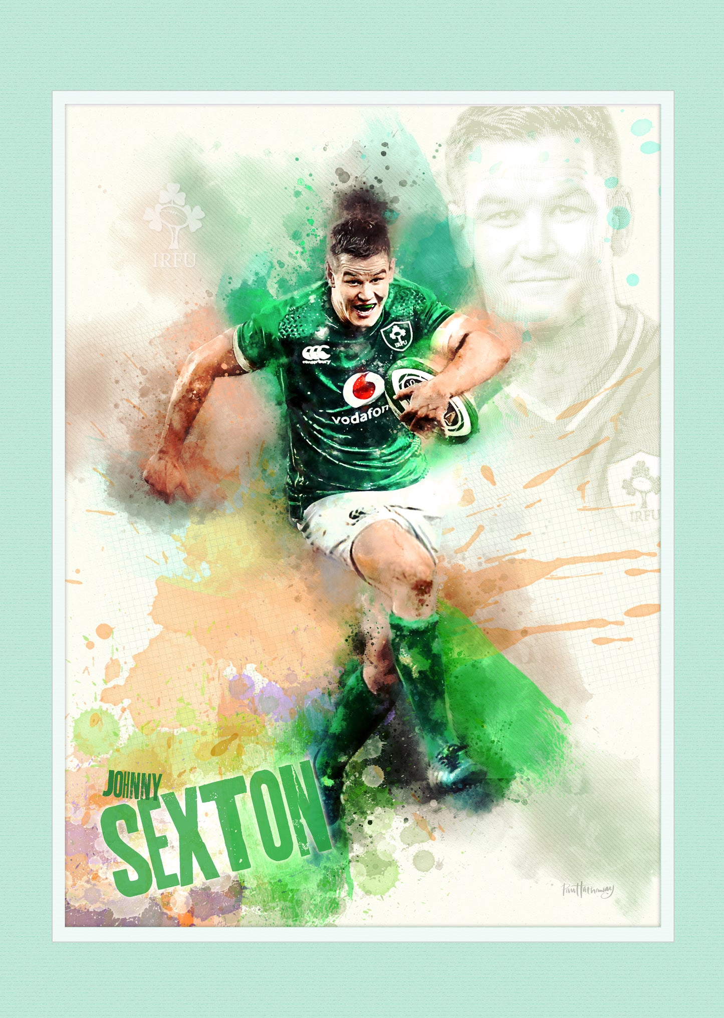Johnny Sexton - Irish Rugby Art Print
