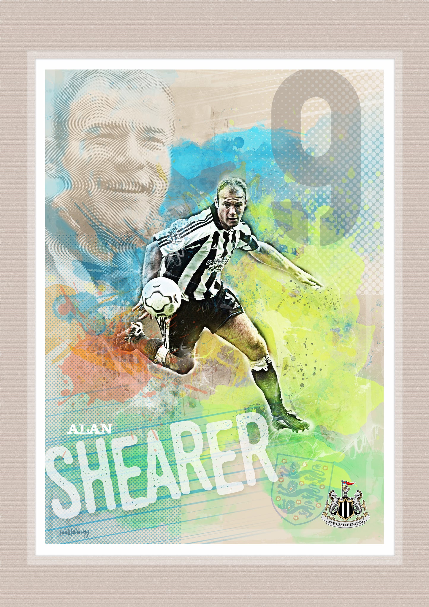 Alan Shearer, Newcastle United - Football Art Print