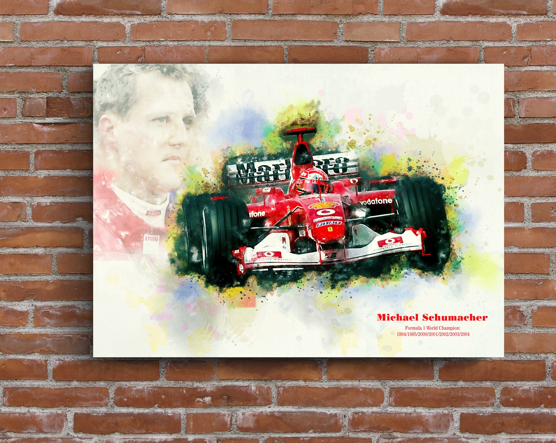 michael schumacher racing driver art canvas