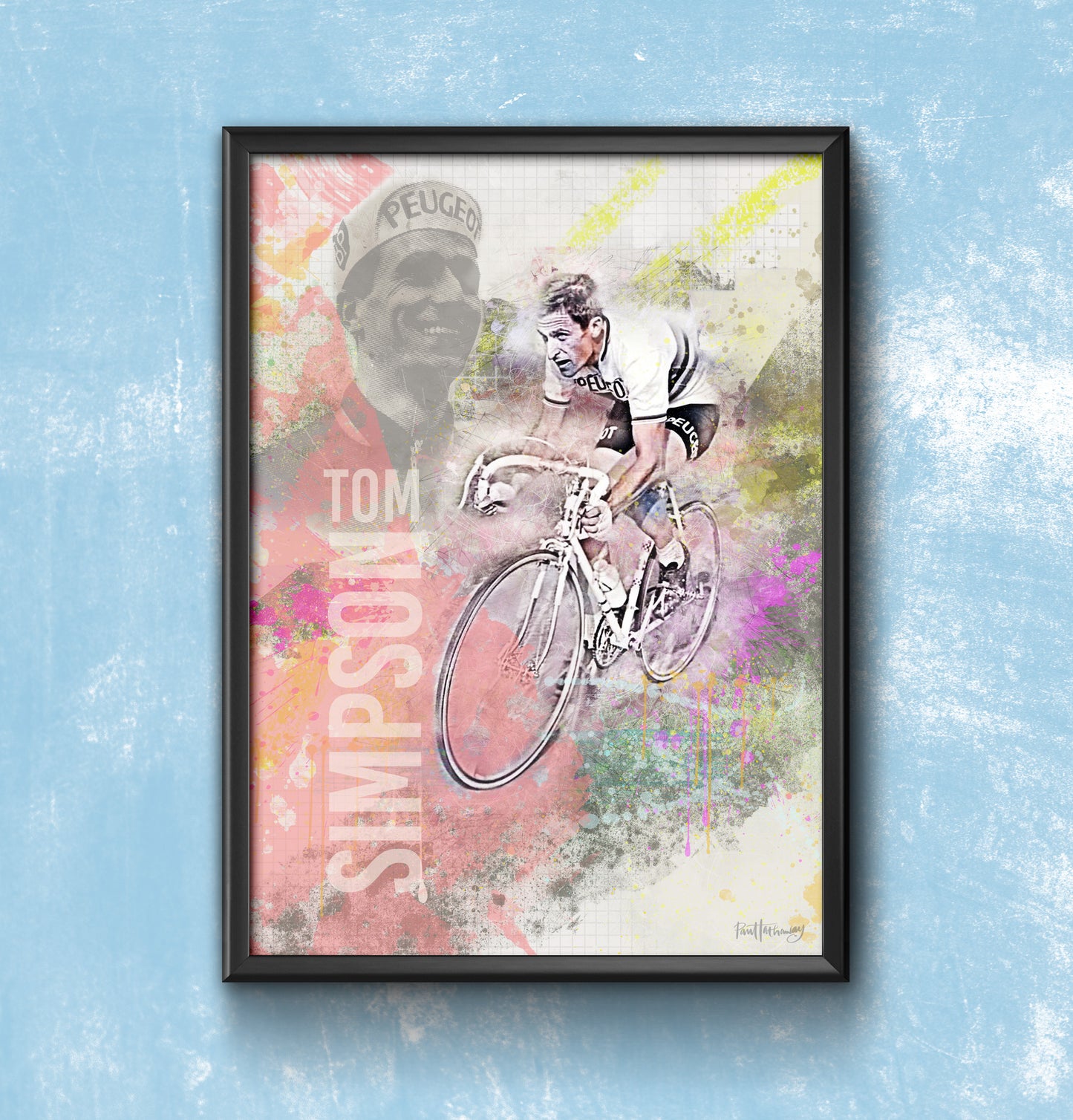 Tom Simpson - Cycling Art Print - Option 2